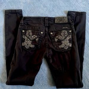 Miss Me Black Stretch Skinny Jeans - Size 24